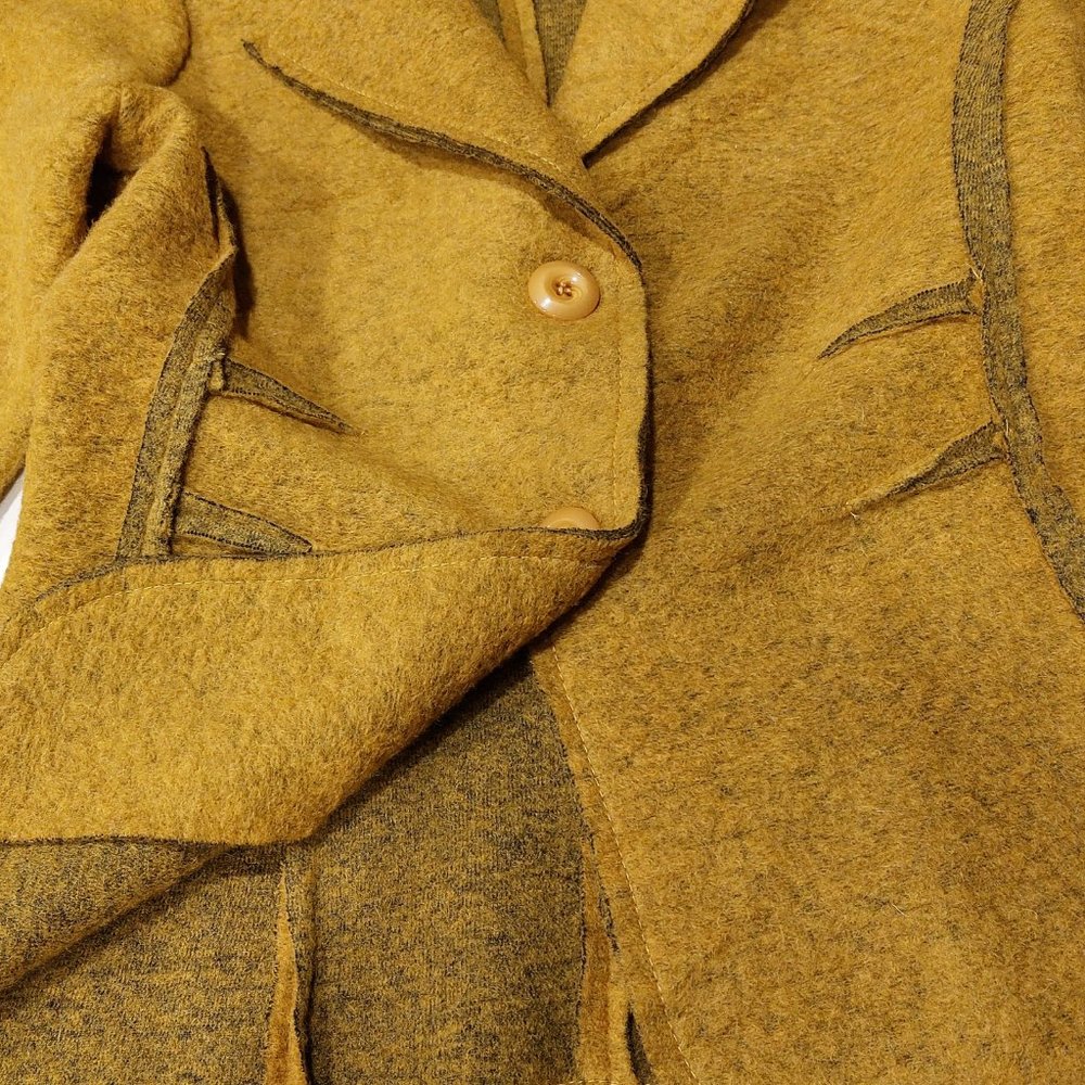 MARISA & MARIE Italian Made Wool Blend Tailored Blazer - Mustard - Size L/M - Picture 9 of 9